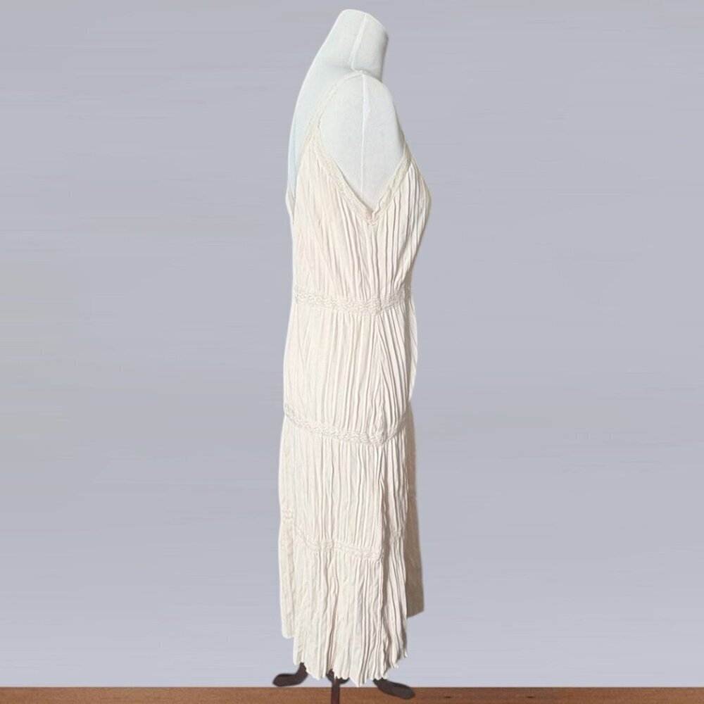 Zara Sleeveless Knit V-Neck Dress Off White Size Small - Picture 7 of 10